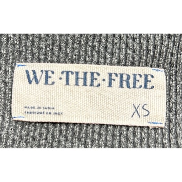 We The Free (Free People) Fair Isle Knit Sweater XS Gray Multicolor Oversized - Picture 3 of 7